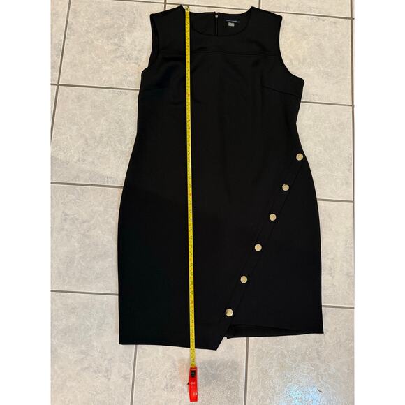 057 Tommy Hilfiger Women's Black Sleeveless Gold Button Dress Sz 18 - Picture 8 of 8